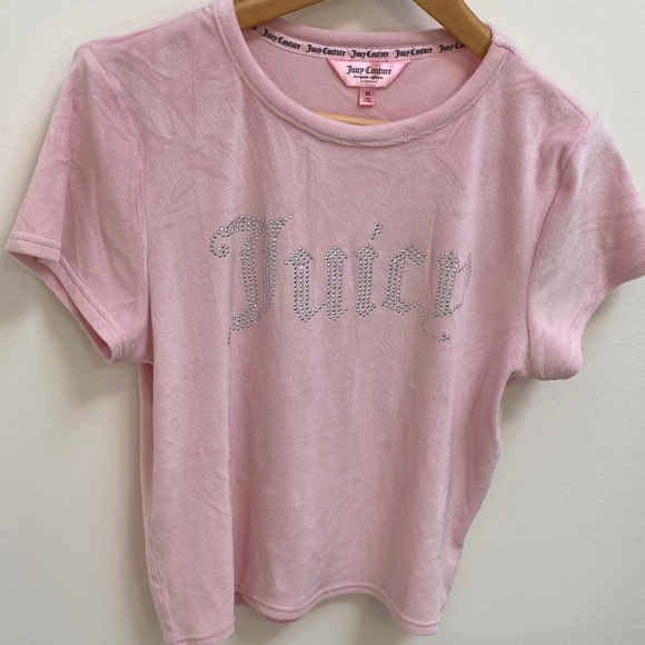 Juicy Couture Light Pink Sleepwear Tee, XL Kids or S/M Women - Picture 5 of 8